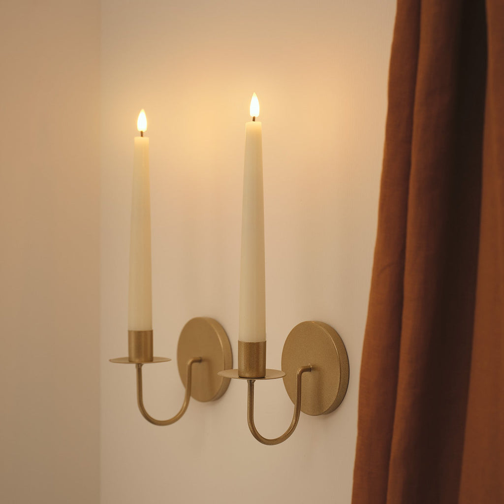 2er Set LED-Stabkerzen mit Wandhaltern