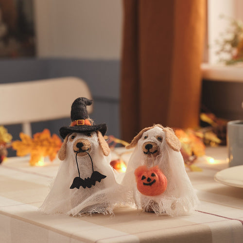 2er Set Halloween-Hunde aus Filz zum Aufhängen