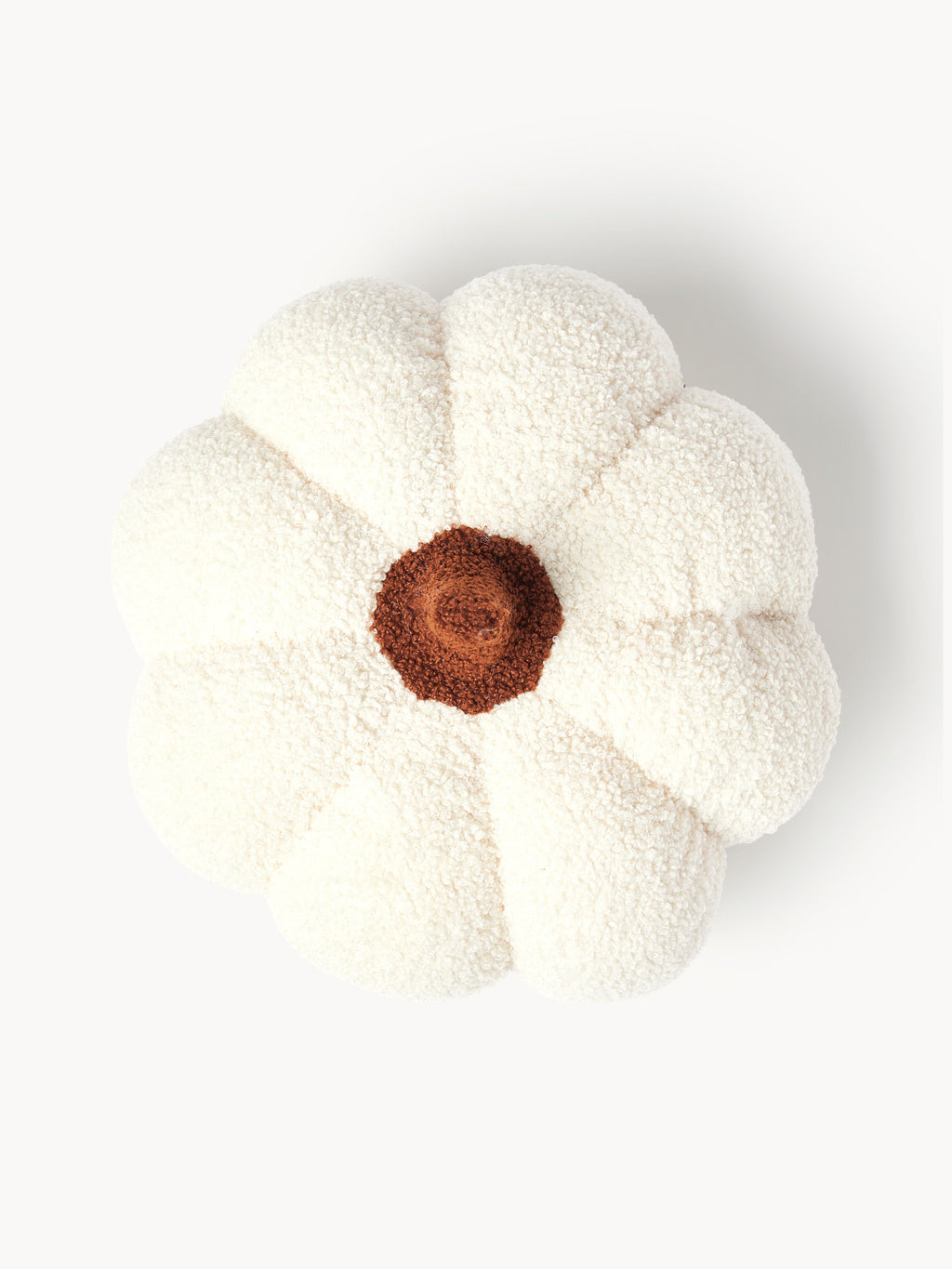 Kürbis-Kissen aus Teddy-Stoff, Off White — Detail