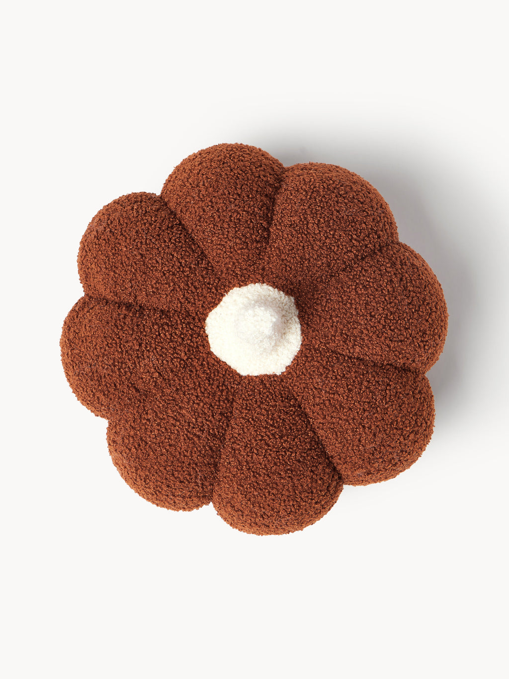 Kürbis-Kissen aus Teddy-Stoff, Terrakotta — Detail