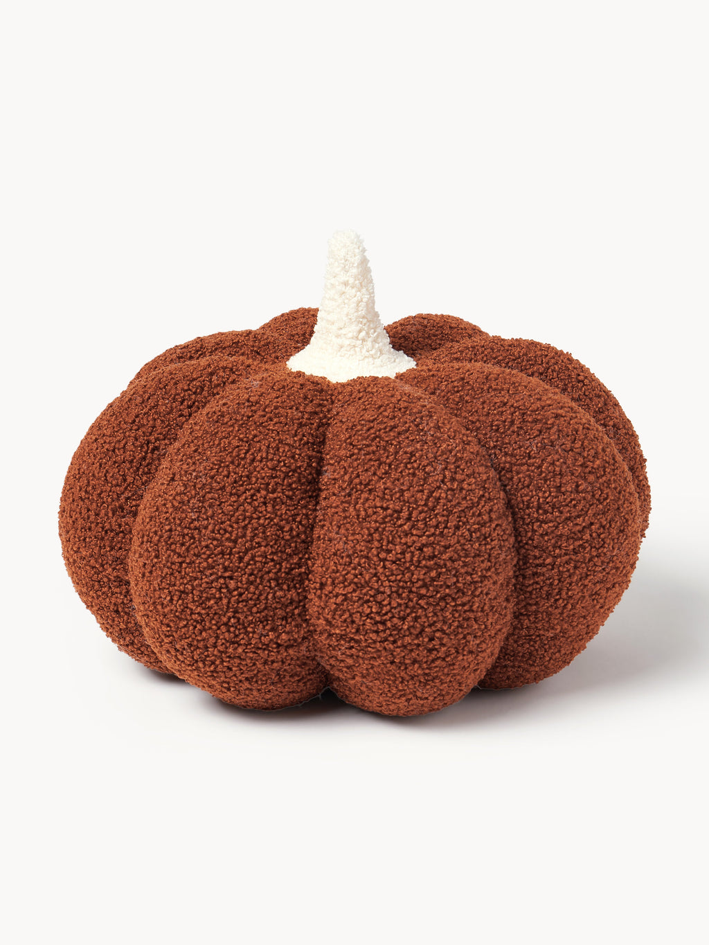 Kürbis-Kissen aus Teddy-Stoff, Terrakotta