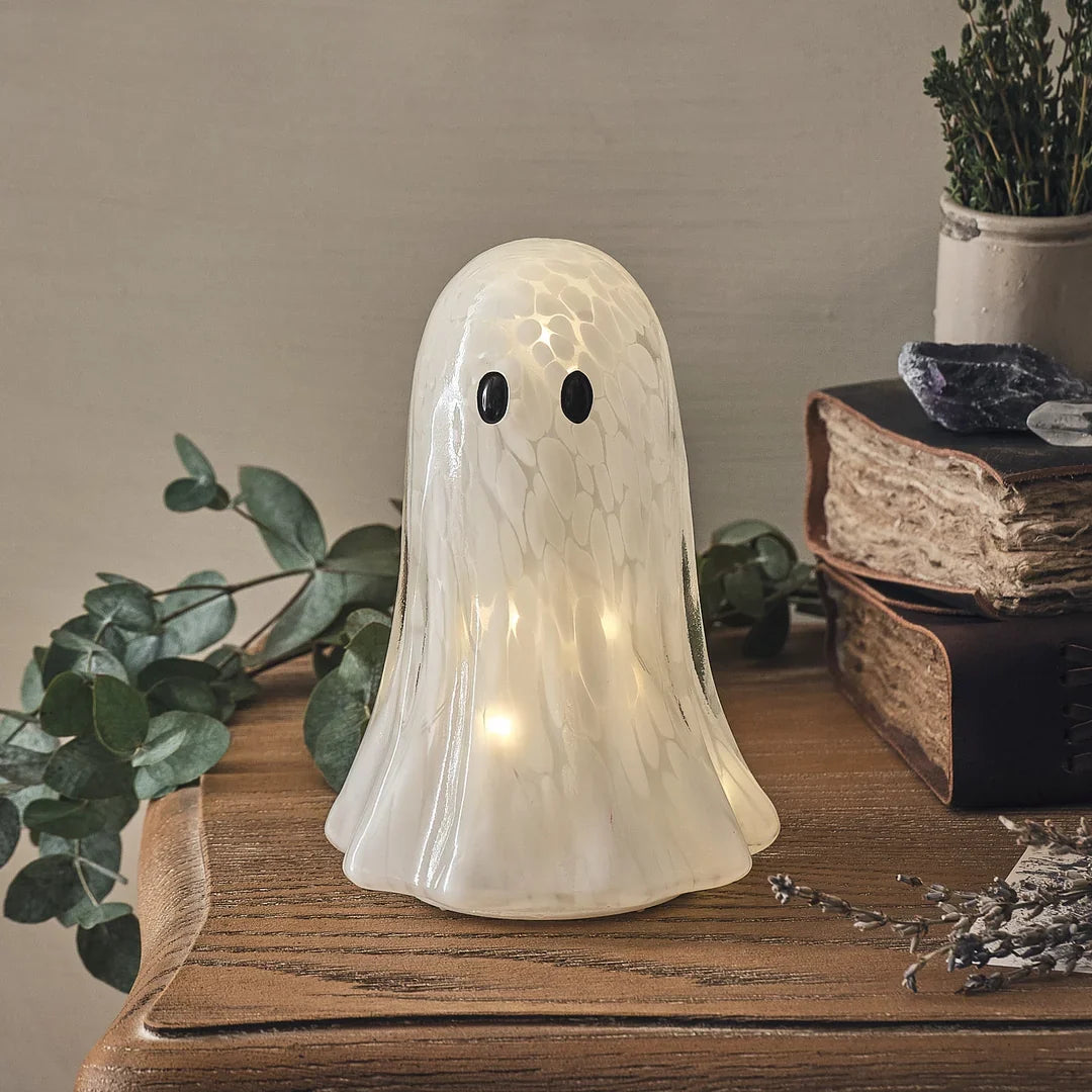 Großer LED-Geist aus Konfetti-Glas mit Timer