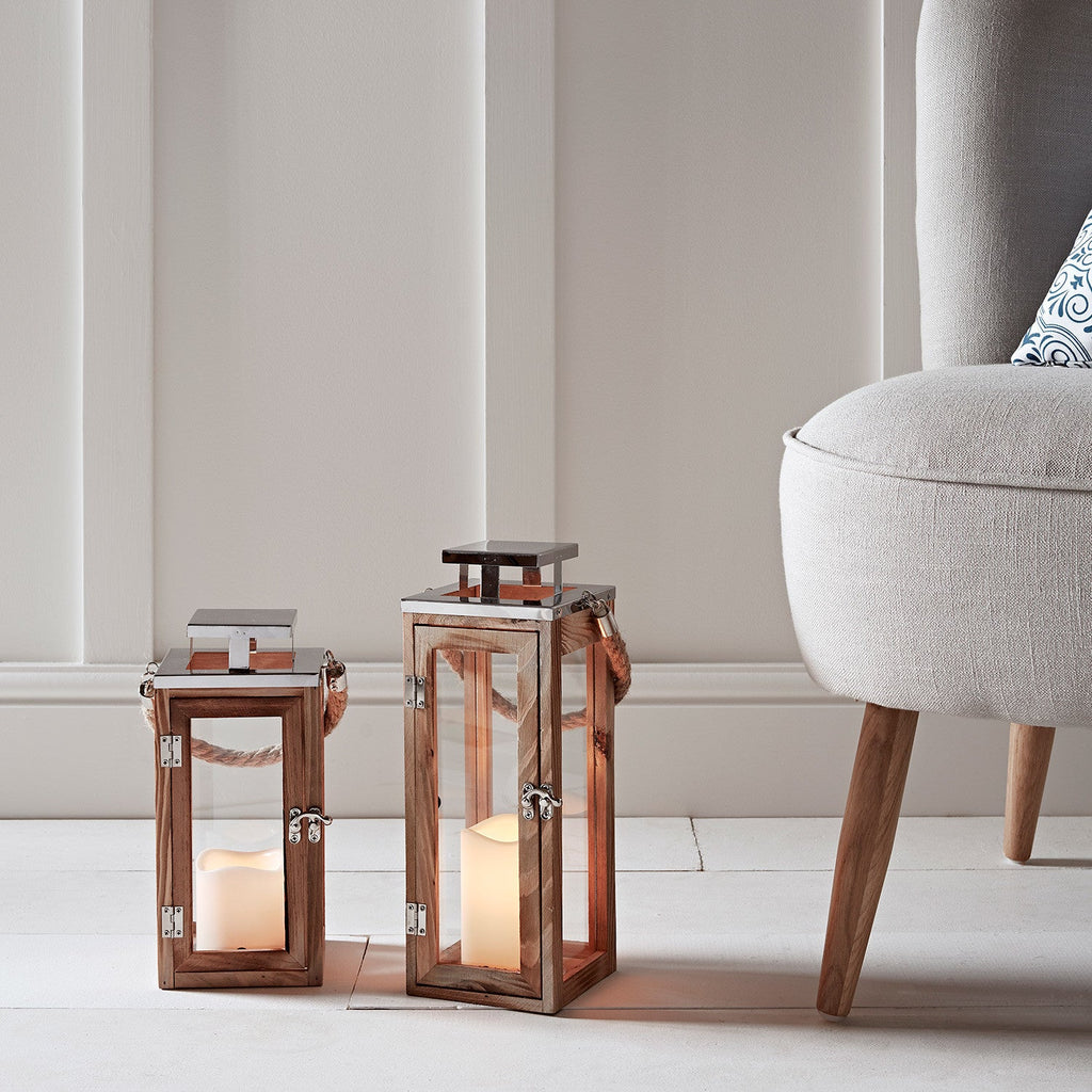 LED-Laterne aus Holz