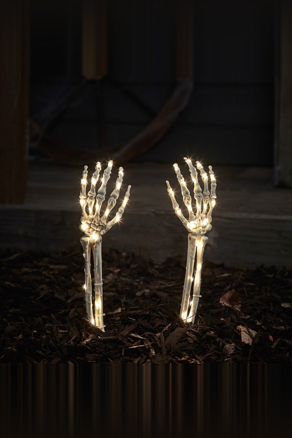 2er Set Halloween Gartendeko Stableuchten Skelette