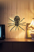 34cm LED-Spinne aus Rattan